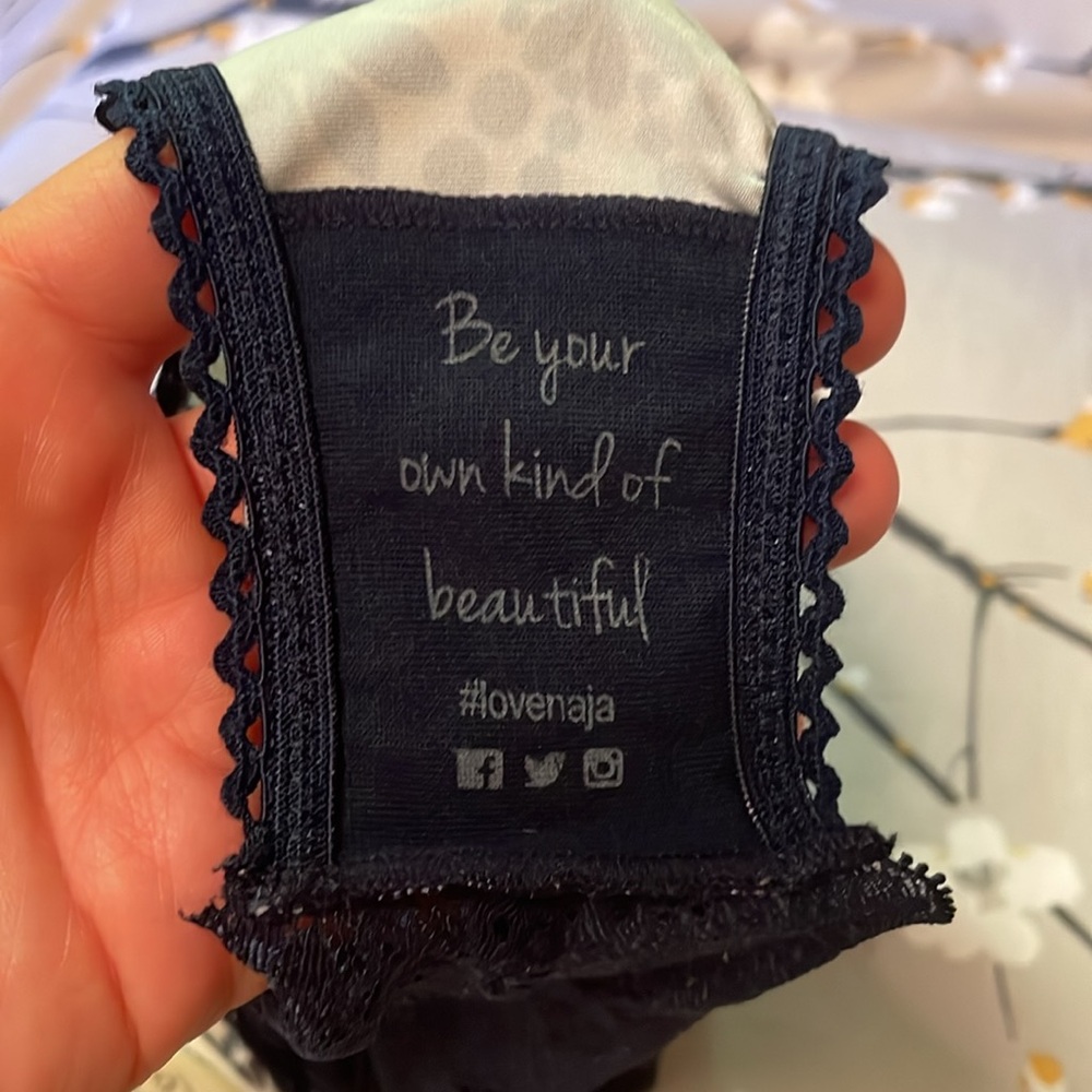 💙🤍🧡 NWOT Naja Floral Blue and Orange Bra and Underwear Set - Picture 10 of 11